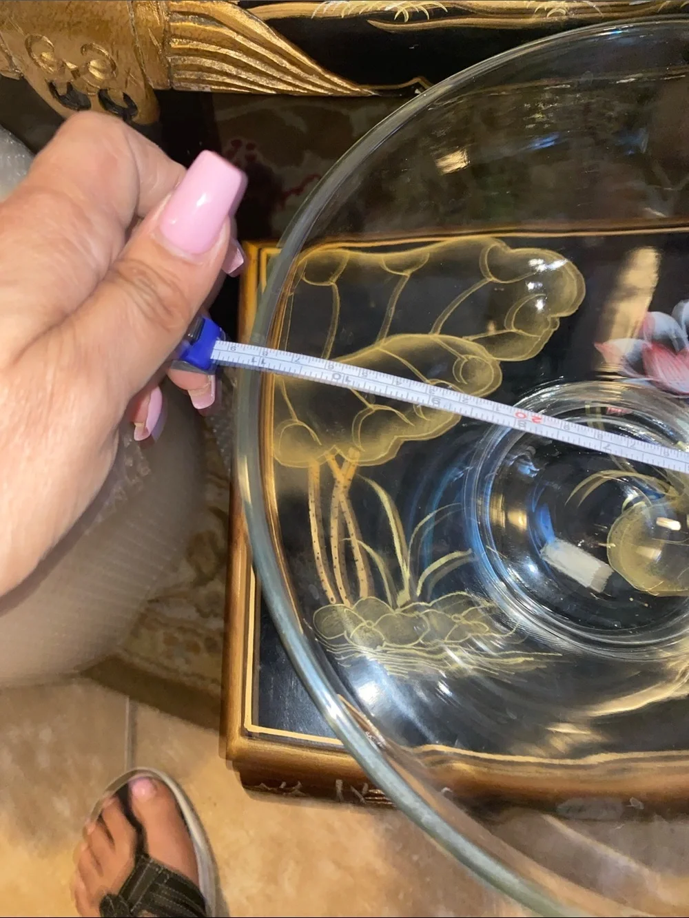 Vintage Clear Glass Chip Bowl with Attached Glass Dip Bowl